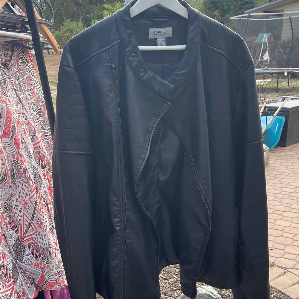 Kenneth Cole Reaction Black Leather Jacket